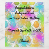 Étiquette de vin pour mariage de Pâques avec œufs  (Étiquettes simples)