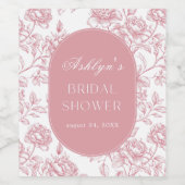 Étiquette de vin pour une Baby Shower Rose et Blan (Étiquettes simples)