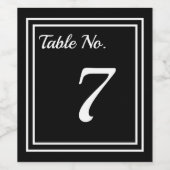 Étiquette de vin rayé chic Numéro de table (Étiquettes simples)
