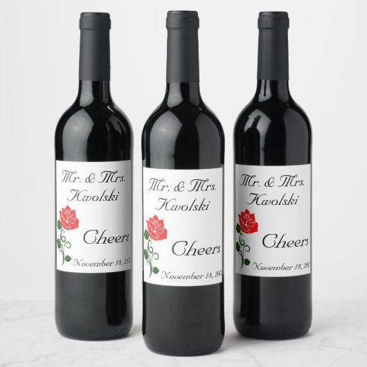 Étiquette de vin Red Rose (Bouteilles)