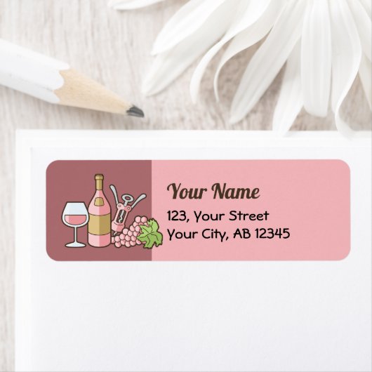 Étiquette de vin rose (En situation)