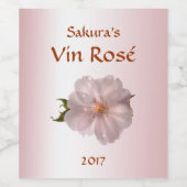 Étiquette de vin rose cerisier Sakura (Étiquettes simples)