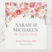 Étiquette de vin rose floral (Étiquettes simples)