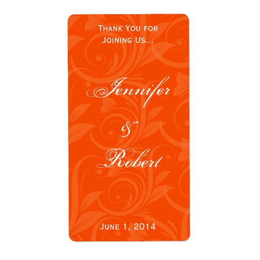 Étiquette de vin Rose orange (Devant)