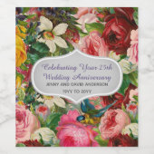 Étiquette de vin Rose vintage MODIFIER TEXTE selon (Étiquettes simples)