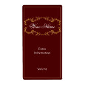Étiquette de vin rouge classique (Devant)