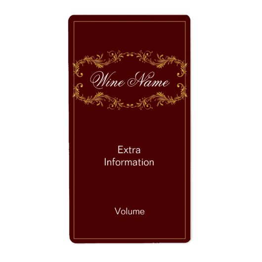 Étiquette de vin rouge classique (Devant)