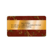 Étiquette de vin rouge et or de Noël (Devant)