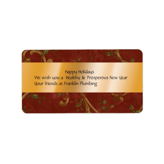 Étiquette de vin rouge et or de Noël (Devant)