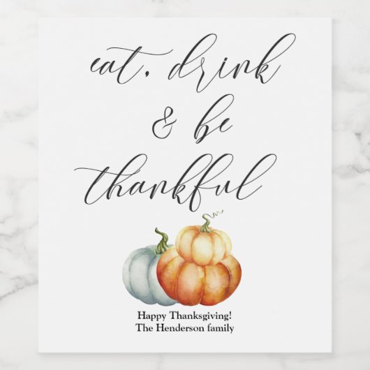 Étiquette de vin rustique avec citrouilles. (Étiquettes simples)