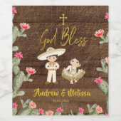 Étiquette de vin Rustique Mexicain Gold Charro Bap (Étiquettes simples)