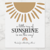 étiquette de vin soleil pour baby shower ou annive (Étiquettes simples)