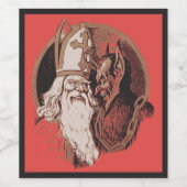 Étiquette de vin St Nicholas et Krampus (Étiquettes simples)