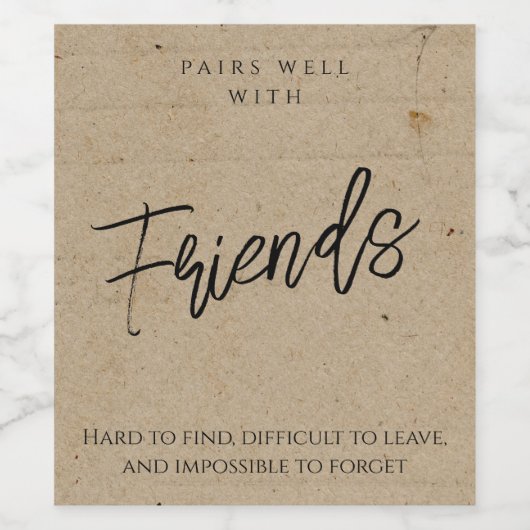 Étiquette de vin sur mesure pour amis (Étiquettes simples)