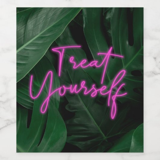 Étiquette de vin Traitez-Vous Néon Tropical (Étiquettes simples)