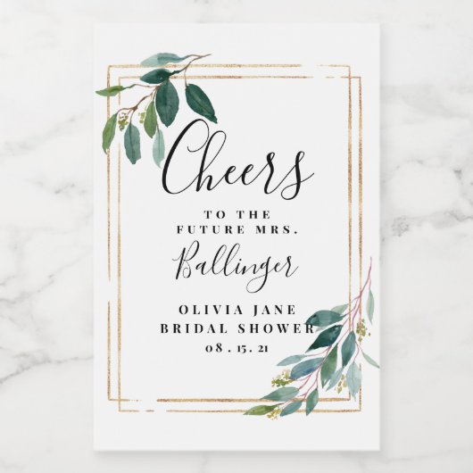 Étiquette de vin verdure, Mini Eucalyptus (Étiquettes simples)