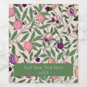 Étiquette DE VIN : WILLIAM MORRIS : POMEGRANATES (Étiquettes simples)