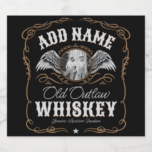 Étiquette de whisky Moonshine ancienne AJOUTER PHO (Étiquettes simples)