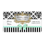 Étiquette d'eau à la menthe noire blanc (Devant)