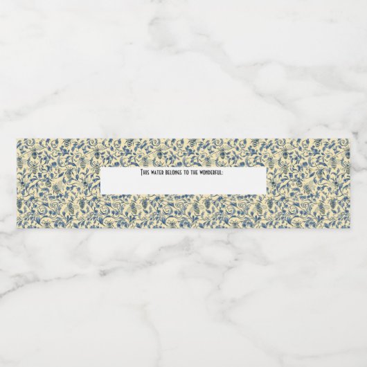 Étiquette d'eau en toile jaune (Étiquettes simples)