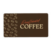Étiquette Decaffeinated Coffee Label – Retro Coffee Beans (Devant)