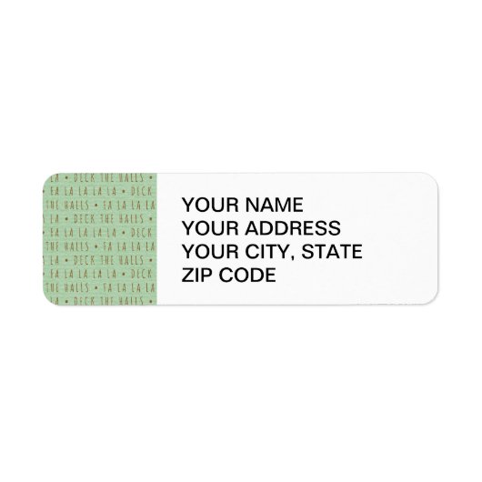 Étiquette Deck the Halls Motif de vacances (Devant)