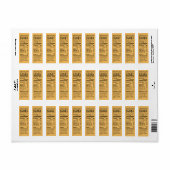 Étiquette Déclaration de la valeur nutritive de couleur miel (Feuille entière)