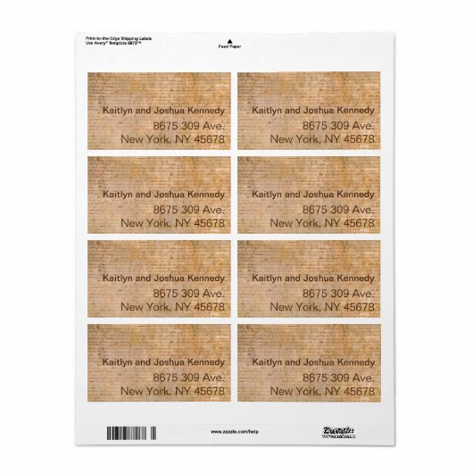 Étiquette Déclaration d'indépendance 📜 Parchmen historique (Feuille entière)