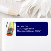 Étiquette Déco gratte-ciel Cityscape Retourner l'adresse Éti (En situation)