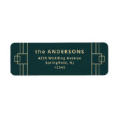 Étiquette Déco moderne | Emerald Green et Champagne Gold (Devant)