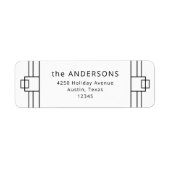 Étiquette Déco moderne | Noir et blanc (Devant)