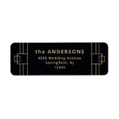 Étiquette Déco moderne | Noir Onyx et Or Faux (Devant)