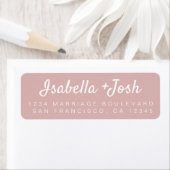 Étiquette Décontracté Script Argent Rose Mariage Adresse de (En situation)