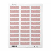Étiquette Décontracté Script Argent Rose Mariage Adresse de (Feuille entière)