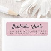 Étiquette Décontracté Script Parfait Pink Mariage Adresse de (En situation)