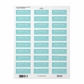 Étiquette Décontracté Script Turquoise Mariage Adresse de re (Feuille entière)