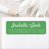 Étiquette Décontracté Script Vibrant Vert Mariage Adresse de (En situation)