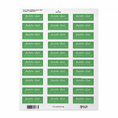 Étiquette Décontracté Script Vibrant Vert Mariage Adresse de (Feuille entière)