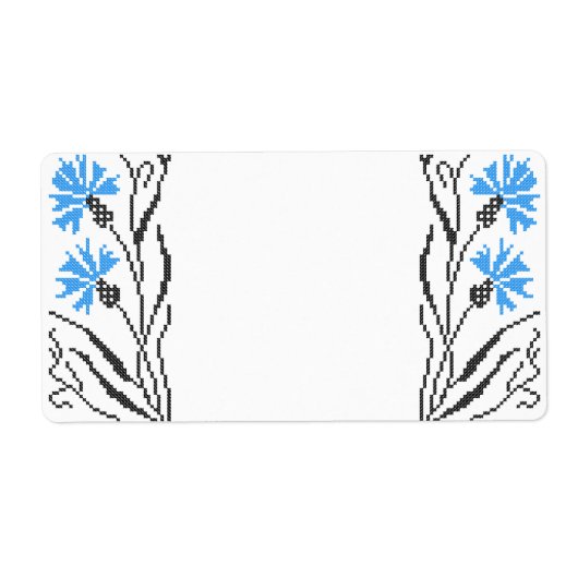 Étiquette Décor croix de Cornflower bleu (Devant)