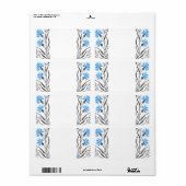 Étiquette Décor croix de Cornflower bleu (Feuille entière)