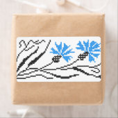 Étiquette Décor croix de Cornflower bleu (En situation)