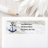 Étiquette Décor de carte nautique (En situation)