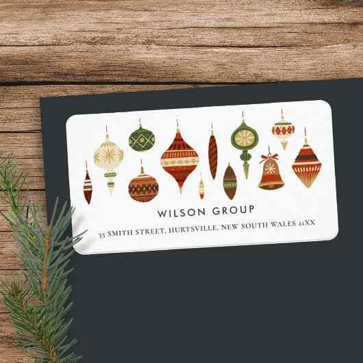 ÉTIQUETTE DÉCOR ÉTOILE DE LA SOCIÉTÉ ROUGE VERT NOËL ORNAMEN