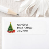 Étiquette Decorated Christmas Tree, (En situation)