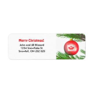 Étiquette Décoration canadienne de l'arbre de Noël