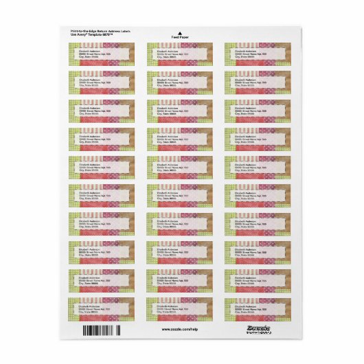 Étiquette Découpe en Patchwork (Feuille entière)