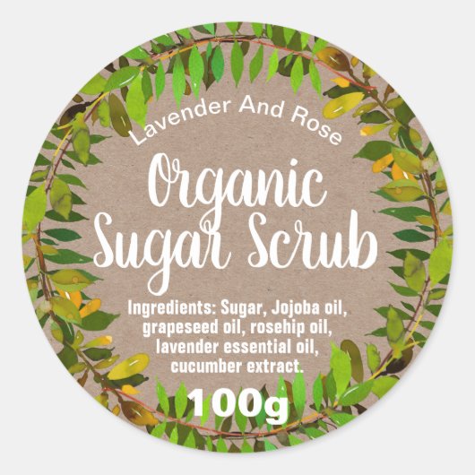 Étiquette d'écouvillonnage de sucre personnalisabl (Devant)