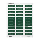 Étiquette Deep Pine Décoratif Serif Mariage Remerciement (Feuille entière)