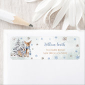 Étiquette Deer Snowflakes Winter Return Adresse (En situation)