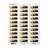 Étiquette Deer sur Hillside au coucher du soleil Adresse de  (Feuille entière)